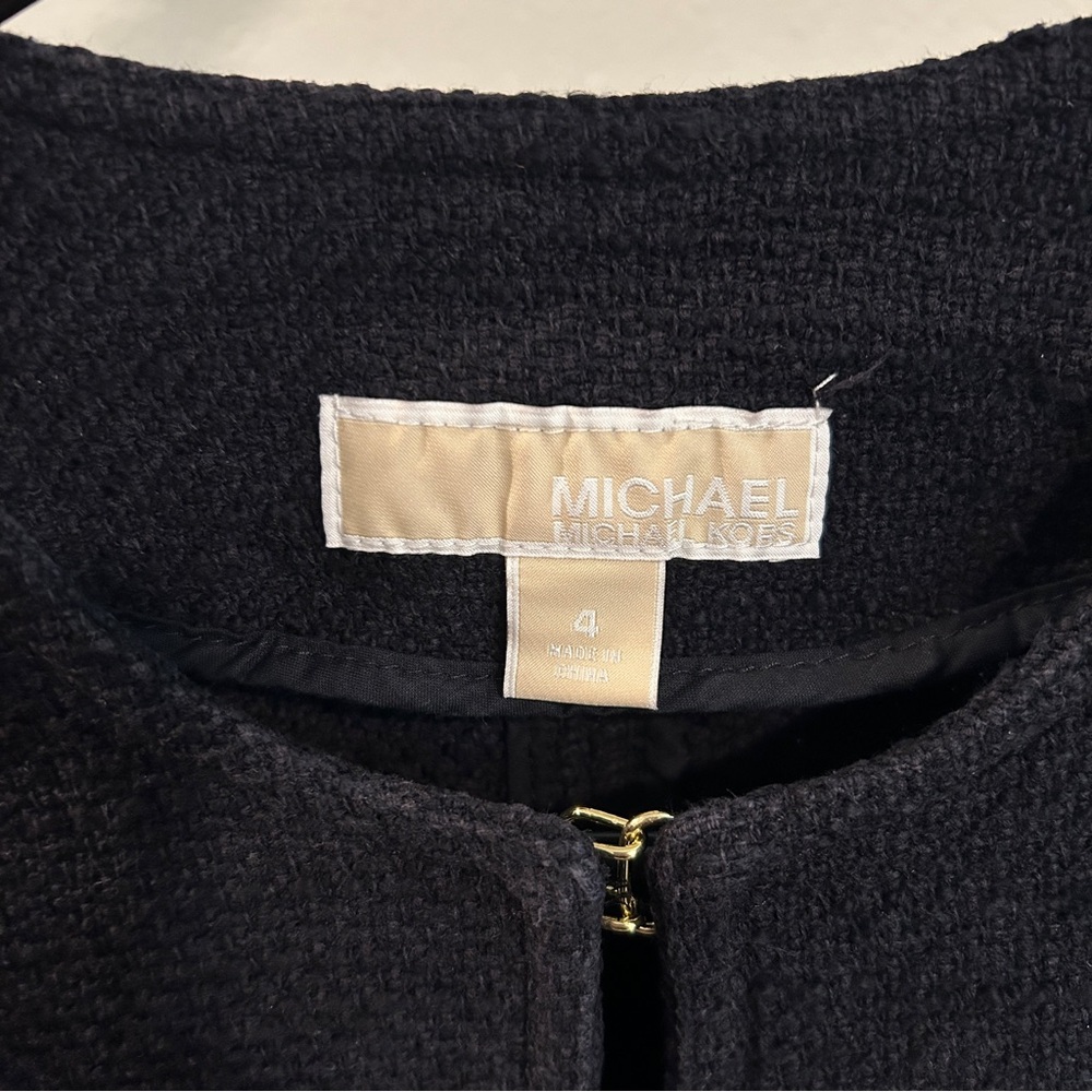 MICHAEL Michael Kors Black tweed jacket size 4 - Picture 2 of 7
